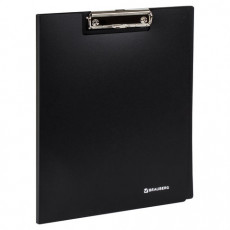 Папка-планшет BRAUBERG Стандарт, А4 (310х230 мм), с прижимом и крышкой, пластик, черная, 0,9 мм, 221646
