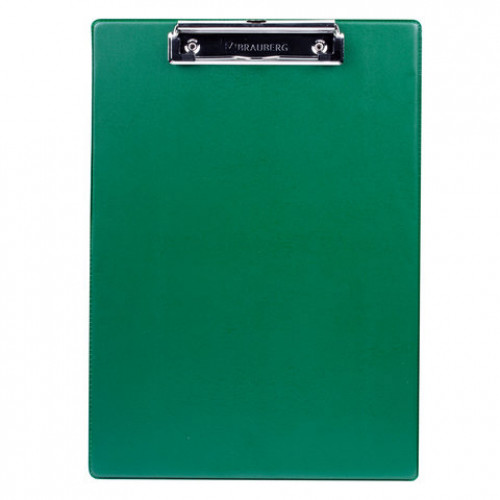 Доска-планшет BRAUBERG NUMBER ONE с прижимом А4 (228х318 мм), картон/ПВХ, ЗЕЛЕНАЯ, 232222