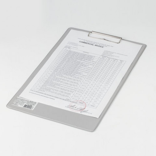 Доска-планшет BRAUBERG Comfort с прижимом А4 (230х350 мм), картон/ПВХ, РОССИЯ, СЕРАЯ, 222661
