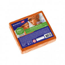 Пластилин скульптурный BRAUBERG ART CLASSIC, терракотовый, 0,5 кг, мягкий, 106516