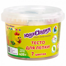 Пластилин на растительной основе (тесто для лепки) ЮНЛАНДИЯ, 7 цветов, 420 г, пластиковое ведро, 105506 Пластилин на растительной основе (тесто для лепки) ЮНЛАНДИЯ, 7 цветов, 420 г, пластиковое ведро, 105506