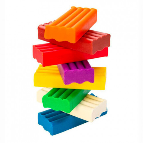 Пластилин мягкий в больших брусках ЛУЧ Кроха, 8 цветов, 240 г, со стеком, 29С 1774-0, 29С 1774-08