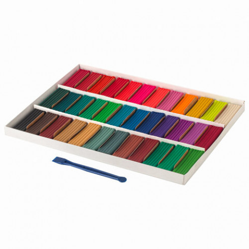 Пластилин классический ЮНЛАНДИЯ ЮНЫЙ ВОЛШЕБНИК, 36 цветов, 720 г, со стеком, ВЫСШЕЕ КАЧЕСТВО, 105904