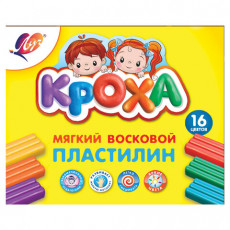 Пластилин мягкий ЛУЧ Кроха, 16 цветов, 240 г, со стеком, картонная упаковка, 28С 1646-08