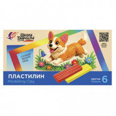 Пластилин классический ЛУЧ Школа творчества, 6 цветов, 120 г, стек, картонная упаковка, 36С 2434-08