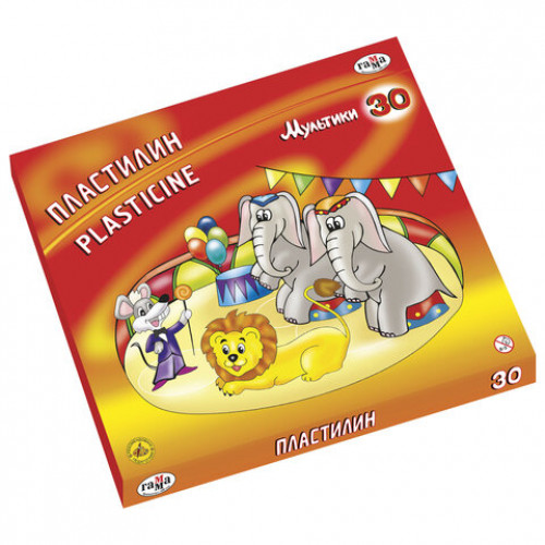 Пластилин ГАММА Мультики, 30 цветов, 600 г, со стеком, 210119_04