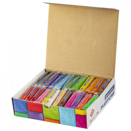 Пластилин классический BRAUBERG PREMIUM, 24 цвета, 720 г, ВЫСШЕЕ КАЧЕСТВО, 105869