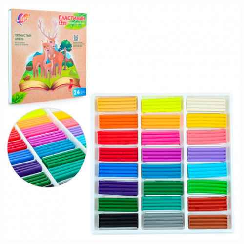Пластилин классический ЛУЧ Zoo, 24 цвета, 360 г, картонная коробка, 30С 1809-08