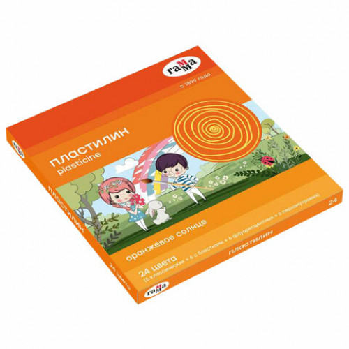 Пластилин классический ГАММА Оранжевое солнце, 24 цвета, 312 г, стек, 130520207