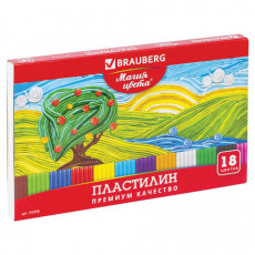 Пластилин классический BRAUBERG МАГИЯ ЦВЕТА, 18 цветов, 360 г, со стеком, высшее качество, картонная упаковка, 103358 Пластилин классический BRAUBERG МАГИЯ ЦВЕТА, 18 цветов, 360 г, со стеком, высшее качество, картонная упаковка, 103358