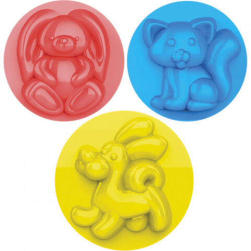 Тесто для лепки с формочками ЛУЧ Питомцы, 12 цветов, 3 формы, пластиковая банка, 30С 1901-08