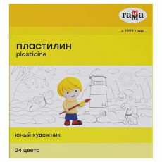Пластилин ГАММА Юный художник NEW, 24 цвета, 336 г, со стеком, 170820201