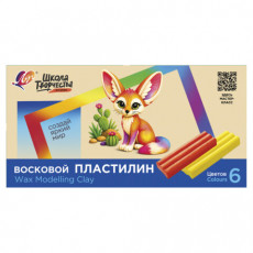Пластилин мягкий восковой ЛУЧ Школа творчества, 6 цветов, 90 г, стек, картонная упаковка, 36С 2439-08