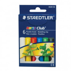 Пластилин классический STAEDTLER (Германия) Noris Club, 6 цветов, 126 г, картонная упаковка, 8420 C6