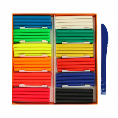 Пластилин классический ГАММА Оранжевое солнце, 12 цветов, 6 классических + 6 флуоресцентных, 168 г, стек, 130520204