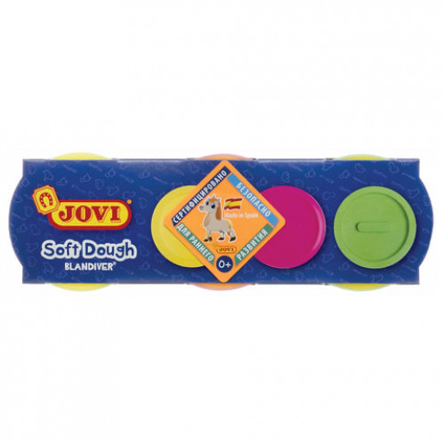 Пластилин на растительной основе JOVI (Испания), 3 цвета, 330 г, неоновый, Blandiver, 403F