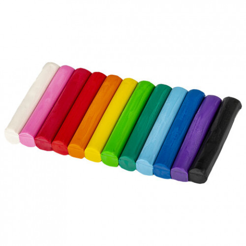 Пластилин со скалкой и формочками ЮНЛАНДИЯ 12 цв., 165 г, ВЫСШЕЕ КАЧЕСТВО,105859