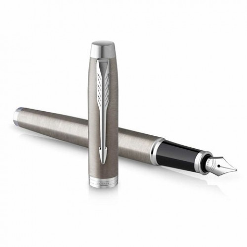 Набор PARKER IM Stainless Steel CT: шариковая ручка синяя и перьевая ручка синяя, 2183058