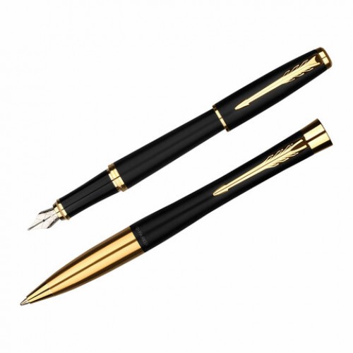 Набор PARKER Urban Black GT: шариковая ручка синяя и перьевая ручка синяя, 2093381