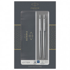 Набор PARKER Jotter Stainless Steel CT: шариковая ручка синяя и механический карандаш, 2093256