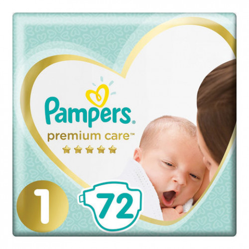 Подгузники 72 шт. PAMPERS (Памперс) Premium Care Newborn, размер 1 (2-5 кг), 1210787