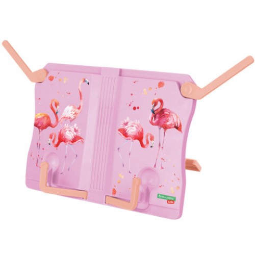 Подставка для книг и учебников BRAUBERG KIDS Flamingo,регулируемый угол наклона, прочный ABS-пластик, 238061