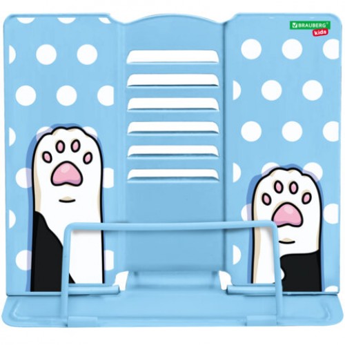 Подставка для книг и учебников BRAUBERG KIDS Lil Paws, регулируемый угол наклона, металл, 238053