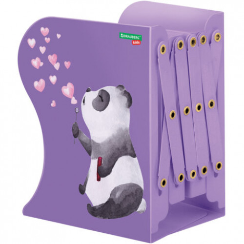 Подставка-держатель для книг и учебников BRAUBERG KIDS Panda, раздвижная, металлическая, 238064