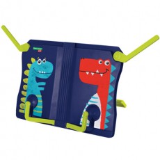 Подставка для книг и учебников BRAUBERG KIDS Dinosaurs, регулируемый угол наклона, прочный ABS-пластик, 238060