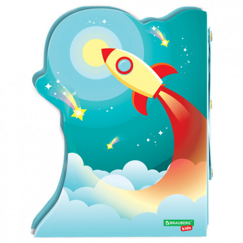 Подставка-держатель для книг и учебников фигурная BRAUBERG KIDS Cosmo раздвижная, металлическая, 238068