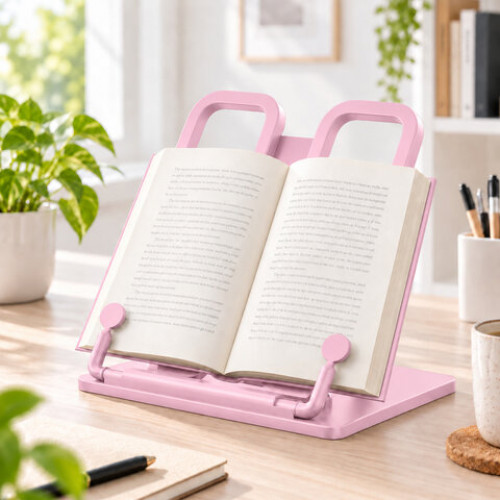 Подставка для книг и учебников ERICH KRAUSE Base Pastel, пластиковая, розовая, 58031