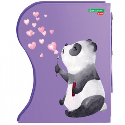 Подставка-держатель для книг и учебников BRAUBERG KIDS Panda, раздвижная, металлическая, 238064