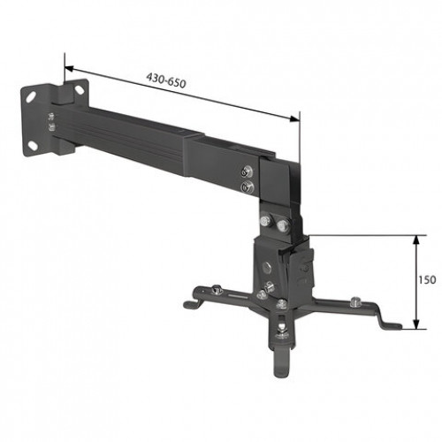 Кронштейн для проекторов настенно-потолочный ARM MEDIA PROJECTOR-3, 3 степени свободы, высота 43-65 см, 20 кг, 10031