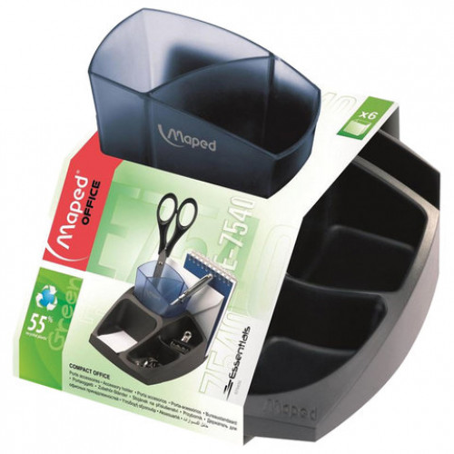 Подставка-органайзер MAPED (Франция) Essentials, 6 отделений, нескользящее основание, 575400