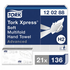 Полотенца бумажные, 136 штук, TORK (Система H2) Advanced, КОМПЛЕКТ 21 штука, 2-слойные, белые, 21х34, Interfold, 120288 Полотенца бумажные, 136 штук, TORK (Система H2) Advanced, КОМПЛЕКТ 21 штука, 2-слойные, белые, 21х34, Interfold, 120288