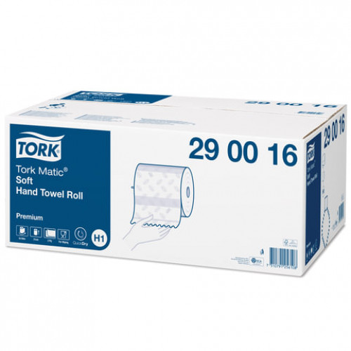 Полотенца бумажные рулонные TORK (Система H1) Matic, комплект 6 шт., Premium, 100 м, 2-слойные, белые, 290016