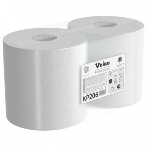 Полотенца бумажные с центральной вытяжкой 180 м, VEIRO (M4) COMFORT, 2-слойные, КОМПЛЕКТ 6 рулонов, KP206