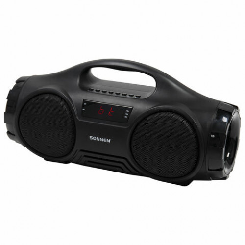 Колонка портативная SONNEN B332, 16 Вт, Bluetooth, FM-тюнер, microSD, MP3-плеер, черная, 513480