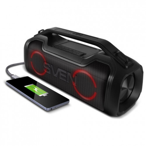 Колонка портативная SVEN PS-390, 50 Вт, TWS, Bluetooth, microSD, черный, SV-021306