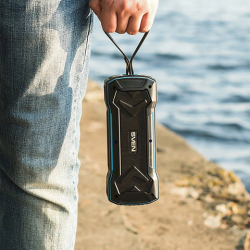Колонка портативная влагозащищенная SVEN PS-220, 2.0, 10 Вт, Bluetooth, FM, microSD, MP3, черная, SV-016470