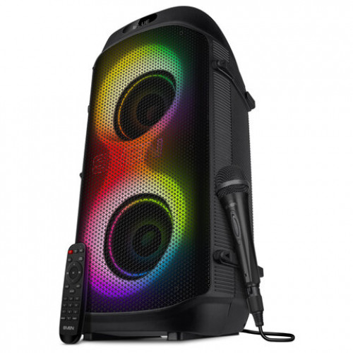 Колонка портативная SVEN PS-850, 100 Вт, TWS, Bluetooth, FM, USB, microSD, LED-дисп, черн, SV-022679