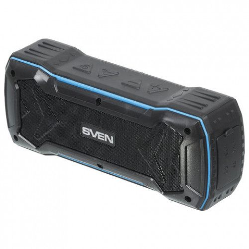 Колонка портативная влагозащищенная SVEN PS-220, 2.0, 10 Вт, Bluetooth, FM, microSD, MP3, черная, SV-016470
