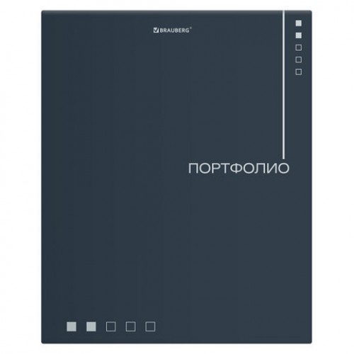 Папка-портфолио универсальная, 4 кольца, 20 файлов 10 вкладышей, 7БЦ матовая, BRAUBERG, 117553