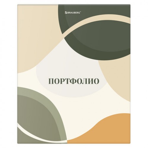 Папка-портфолио универсальная, 4 кольца, 20 файлов 10 вкладышей, 7БЦ матовая, BRAUBERG, 117555