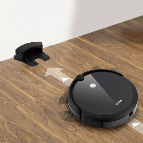 Робот-пылесос KITFORT KT-590, ВСТРОЕННАЯ КАМЕРА, Wi-Fi, влажная уборка, контейнер 0,8л, черный, КТ-590