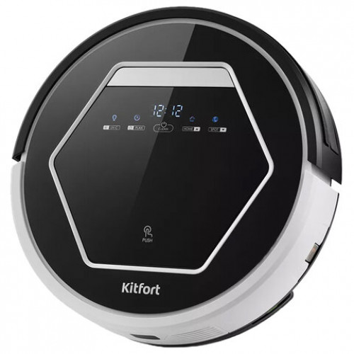 Робот-пылесос KITFORT KT-553 с УФ лампой, влажная уборка, контейнер 0,45л, работа до 120 мин, черный, КТ-553