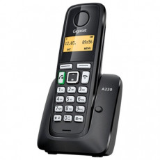 Радиотелефон GIGASET A220 RUS, память на 80 номеров, повтор номера, тональный/импульсный набор, чёрный