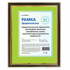 Рамка 30х40 см, пластик, багет 30 мм, BRAUBERG HIT4, черная с двойной позолотой, стекло, 391003 Рамка 30х40 см, пластик, багет 30 мм, BRAUBERG HIT4, черная с двойной позолотой, стекло, 391003