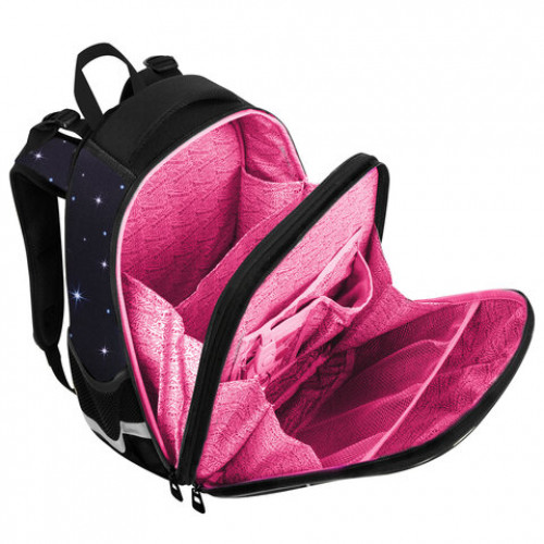 Ранец BRAUBERG PREMIUM, 2 отделения, с брелком, White kitten, СВЕТЯЩИЙСЯ, 38х29х16 см, 274392