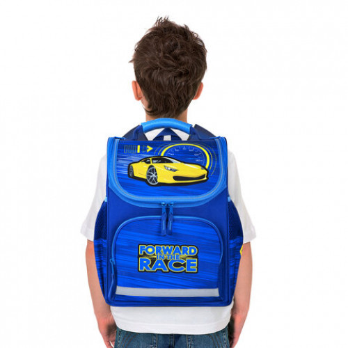 Ранец ПИФАГОР BASIC, с эргономичной спинкой, Racing car, 35х28х18 см, 270689